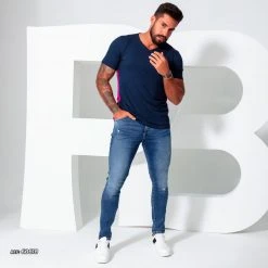 REPRESENTAÇÃO JEANS Men's Slim Jeans With Threadbare Pants - 60618