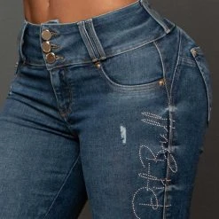 PL JEANS 60620 - Capri Pants With Push Up Butt And Logomania