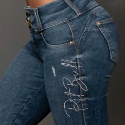 PL JEANS 60620 - Capri Pants With Push Up Butt And Logomania