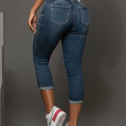 PL JEANS 60620 - Capri Pants With Push Up Butt And Logomania