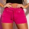 PL JEANS Identity 60625 - Pink Clochard Shorts Color With Butt Lifting Effect