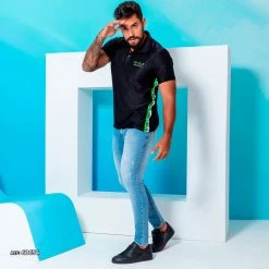 PL REPRESENTAÇÃO JEANS Liberty Men's Light Blue Slim Jeans - 60654