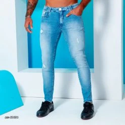 PL REPRESENTAÇÃO JEANS Liberty Men's Light Blue Slim Jeans - 60654