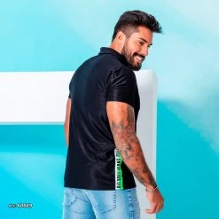 PL REPRESENTAÇÃO MALHA Men's Polo Black With Customization - 60669