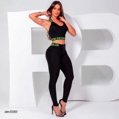 PL REPRESENTAÇÃO MALHA Women Legging Style Jeans With Neon Cutout - 60673