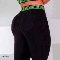 PL REPRESENTAÇÃO MALHA Women Legging Style Jeans With Neon Cutout - 60673