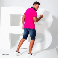 PL REPRESENTAÇÃO JEANS Liberty Men's Denim Shorts With Threadbare - 60680