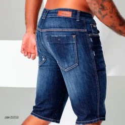 PL REPRESENTAÇÃO JEANS Liberty Men's Denim Shorts With Threadbare - 60680