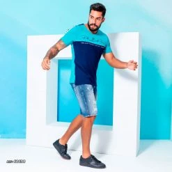 PL REPRESENTAÇÃO JEANS Men's Denim Shorts With Destroyed - 60698 Liberty