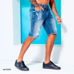 PL REPRESENTAÇÃO JEANS Men's Denim Shorts With Destroyed - 60698 Liberty