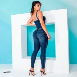 REPRESENTAÇÃO JEANS Women Denim Overalls With Heart Neckline - 60714