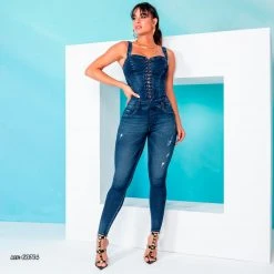 REPRESENTAÇÃO JEANS Women Denim Overalls With Heart Neckline - 60714