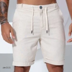 PL REPRESENTAÇÃO MALHA Off-white Linen Shorts - 60868