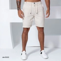 PL REPRESENTAÇÃO MALHA Off-white Linen Shorts - 60868 10 PL REPRESENTAÇÃO MALHA Off-white Linen Shorts - 60868