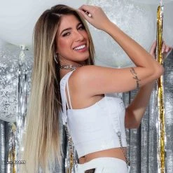 PL REPRESENTAÇÃO MALHA White Cropped With Logomania - 60899