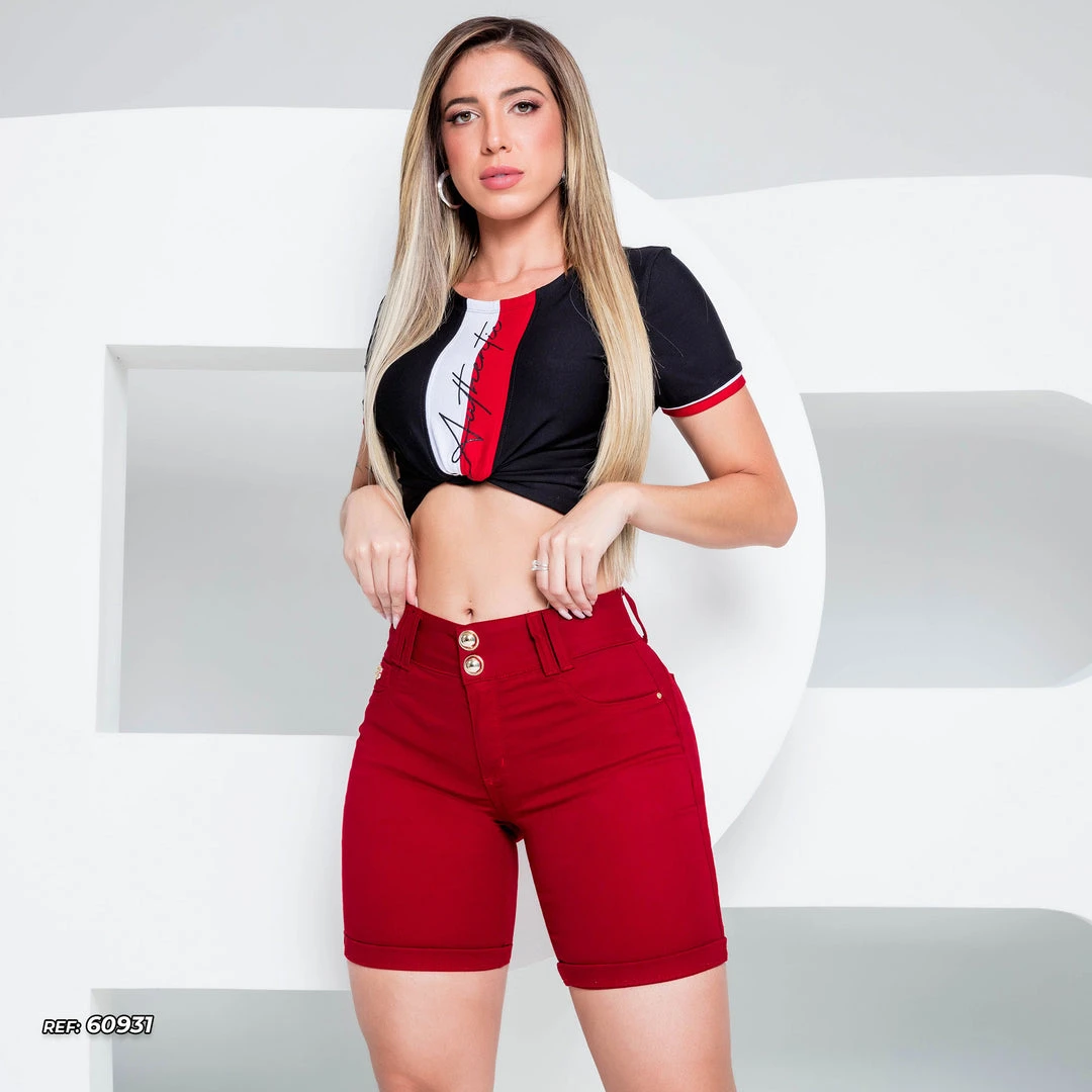 REPRESENTAÇÃO JEANS Red Female Shorts With Push Up Effect - 60931 5 REPRESENTAÇÃO JEANS Red Female Shorts With Push Up Effect - 60931