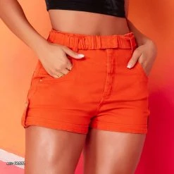 REPRESENTAÇÃO JEANS Women Orange Clochard Short With Belt - 60932