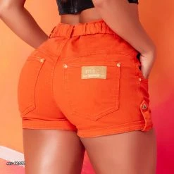 REPRESENTAÇÃO JEANS Women Orange Clochard Short With Belt - 60932