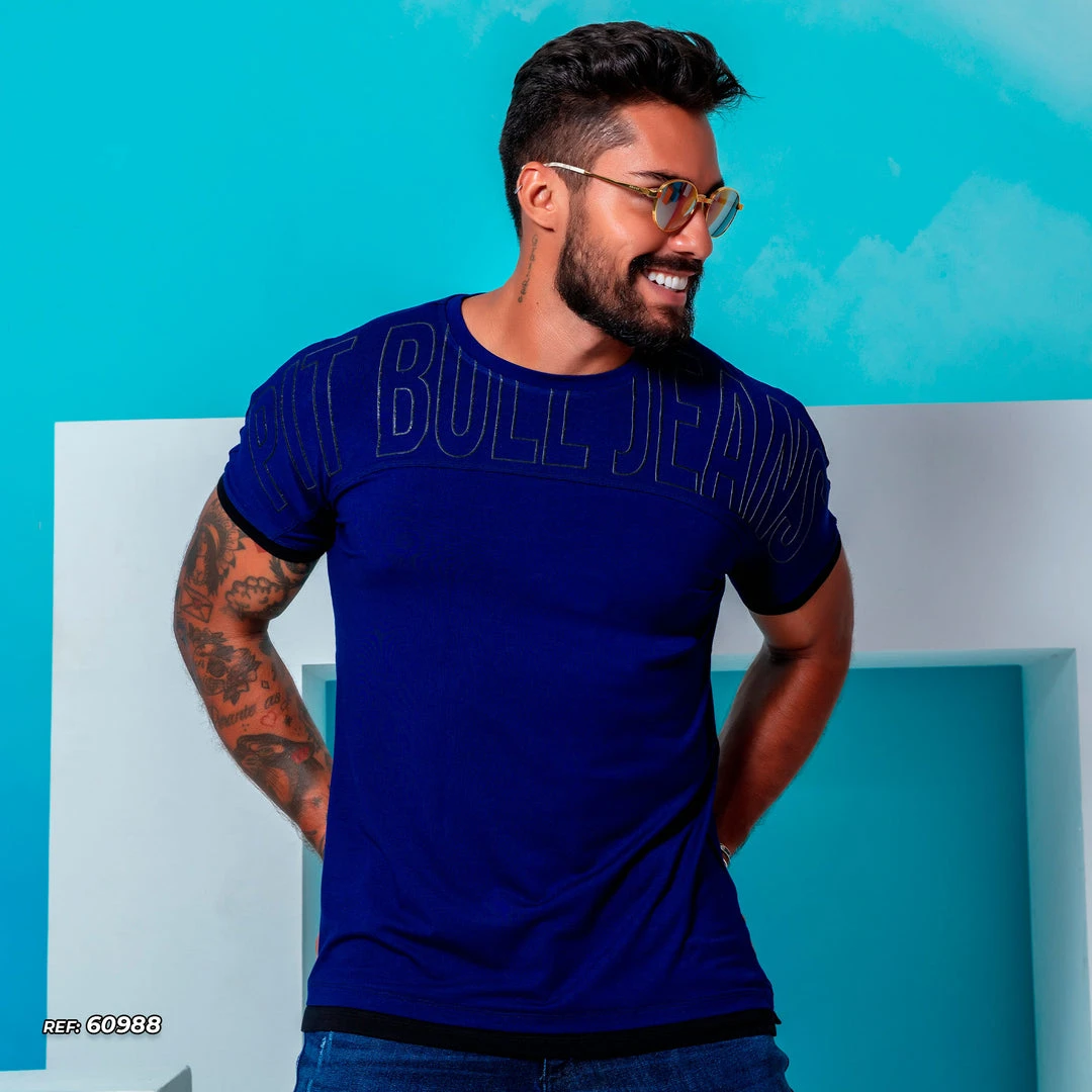 PL REPRESENTAÇÃO MALHA Blue With Black T-shirt - 60988 3 PL REPRESENTAÇÃO MALHA Blue With Black T-shirt - 60988