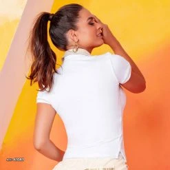 PL REPRESENTAÇÃO MALHA White And Gold Woman’s Polo - 61083