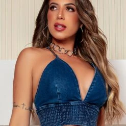 PIT BULL JEANS Cropped Jeans With Cups And Elastic Hem For Perfect Curves - 61197 Movement