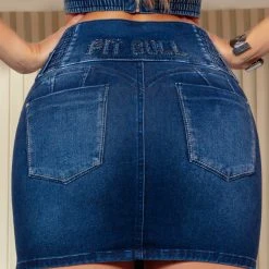 PIT BULL JEANS Denim Miniskirt With Shaping Waistband And Butt Lift Effect - 61200
