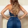 PIT BULL JEANS Denim Miniskirt With Shaping Waistband And Butt Lift Effect - 61200