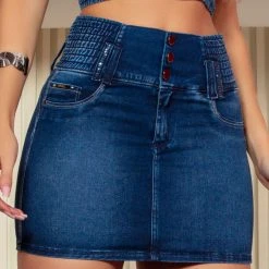 PIT BULL JEANS Denim Miniskirt With Shaping Waistband And Butt Lift Effect - 61200