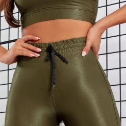 PL FITNESS 61290 - Military Green Fitness Leggings