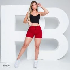 REPRESENTAÇÃO JEANS Red Waist Shaping Short - 61316 Liberty
