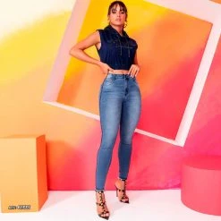 REPRESENTAÇÃO JEANS Skinny Pants Butt Lifting With Rhinestones - 61335