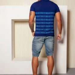 PL MALHA 61548 - Men's T-shirt With Logomania In Stripes 8 PL MALHA 61548 - Men's T-shirt With Logomania In Stripes