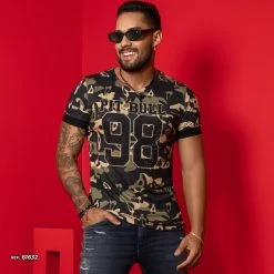 PL MALHA 61632 - Unissex Camouflage T-shirt With Logomania And More Comfort