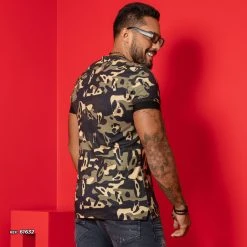 PL MALHA 61632 - Unissex Camouflage T-shirt With Logomania And More Comfort