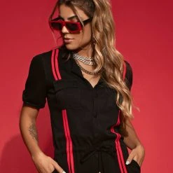 PL MALHA Movement 61637 - Fitted Jumpsuit With Adjustable Neckline