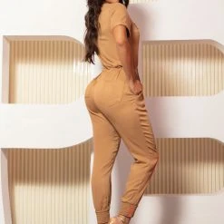 PL MALHA Movement 61637 - Fitted Jumpsuit With Adjustable Neckline