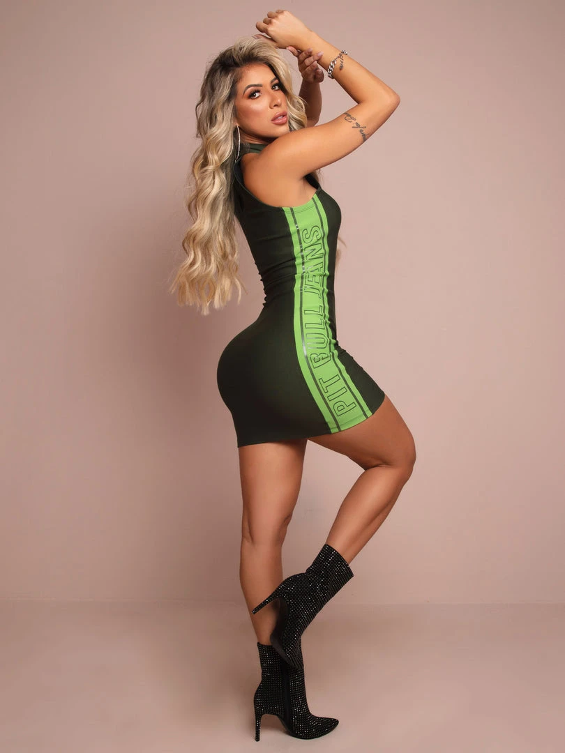 PL MALHA 61643 - Sexy Turtleneck Dress Enhances Curves With Side Logomania 5 PL MALHA 61643 - Sexy Turtleneck Dress Enhances Curves With Side Logomania