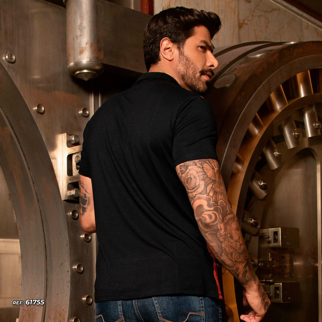 PL MALHA Men's Polo Shirt Bright Cutout - 61755 Movement 4 PL MALHA Men's Polo Shirt Bright Cutout - 61755 Movement