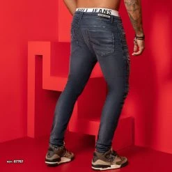 PL JEANS 61761 - Men's Modern Jeans With Destroyed More Comfort