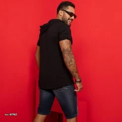 PL JEANS 61762 - Men's Modern Denim Shorts With Destroyed And More Comfort Identity