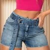 PL JEANS 61765 - Shaper Denim Shorts With Belt And Butt Lifting Effect Identity 1 PL JEANS 61765 - Shaper Denim Shorts With Belt And Butt Lifting Effect Identity