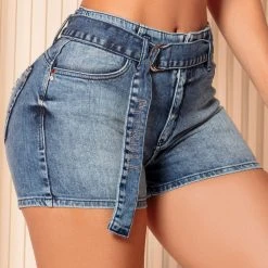 PL JEANS 61765 - Shaper Denim Shorts With Belt And Butt Lifting Effect Identity
