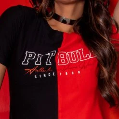 PL MALHA 61865 - Loose Bicolor Crop Top More Comfort With Short Sleeves NEWS