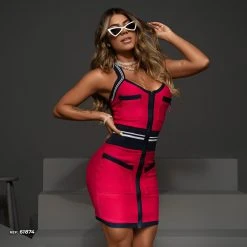 PL MALHA 61874 - Pink Bodycon Dress Movement