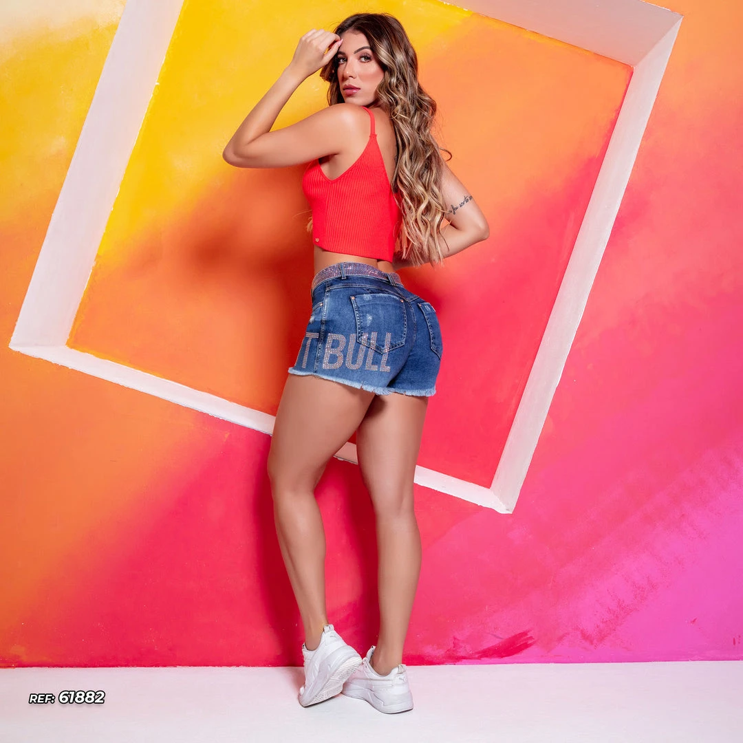 PIT BULL JEANS Boyfriend Shorts With Rhinestones - 61882 8 PIT BULL JEANS Boyfriend Shorts With Rhinestones - 61882