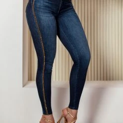 PIT BULL JEANS Skinny Pants Highlighted Rhinestone - 61884