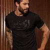 Pit Bull Jeans Official 61890 - Black Men's T-Shirt With Logomania NEWS