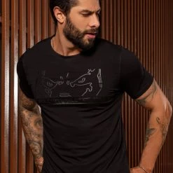 Pit Bull Jeans Official 61890 - Black Men's T-Shirt With Logomania NEWS
