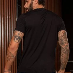 Pit Bull Jeans Official 61890 - Black Men's T-Shirt With Logomania NEWS