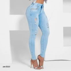 PIT BULL JEANS Women's Light Blue Pants Perfect Fit - 61896 12 PIT BULL JEANS Women's Light Blue Pants Perfect Fit - 61896